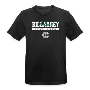 Killarney Irland Koordinaten Reise Souvenir - Männer T-Shirt atmungsaktiv - Schwarz - Vorne - AI Model Male 178 light (178cm)