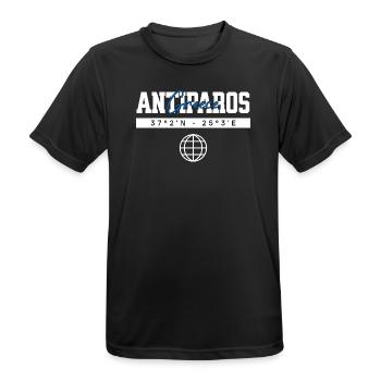 Antiparos Griechenland Koordinaten Reise Souvenir - Männer T-Shirt atmungsaktiv - Schwarz - Vorne - AI Model Male 178 light (178cm)