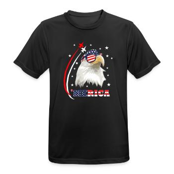 Merica Eagle - Männer T-Shirt atmungsaktiv - Schwarz - Vorne - AI Model Male 178 light (178cm)