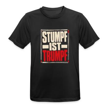 Stumpf ist Trumpf Statement Shirt mit Zeitgeist - Männer T-Shirt atmungsaktiv - Schwarz - Vorne - AI Model Male 178 light (178cm)