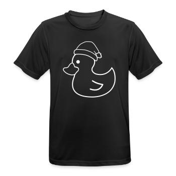 Weihnachtsente mit Santa-Hut - Männer T-Shirt atmungsaktiv - Schwarz - Vorne - AI Model Male 178 light (178cm)