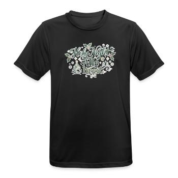 Holy Night Alle breit – Lustiges Weihnachts-Design - Männer T-Shirt atmungsaktiv - Schwarz - Vorne - AI Model Male 178 light (178cm)
