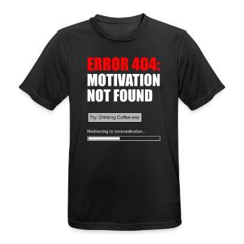 404 Motivation nicht gefunden - Männer T-Shirt atmungsaktiv - Schwarz - Vorne - AI Model Male 178 light (178cm)