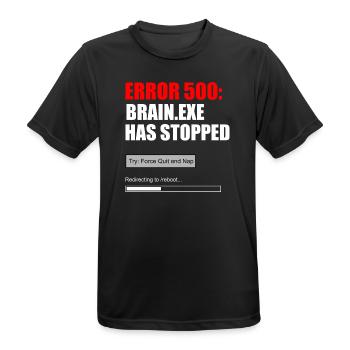 Fehler 500 Brain.exe Crash Tech Grafik-Tee - Männer T-Shirt atmungsaktiv - Schwarz - Vorne - AI Model Male 178 light (178cm)