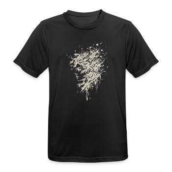 Medusa Cream Tintenspritzer Griechische Mythologie Kunst - Männer T-Shirt atmungsaktiv - Schwarz - Vorne - AI Model Male 178 light (178cm)
