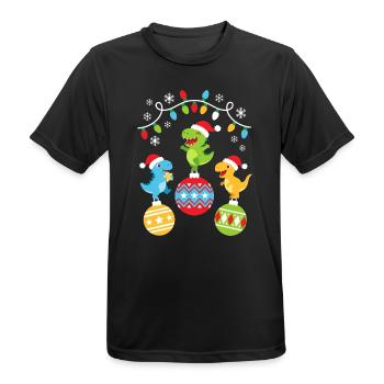 Süße Weihnachts Dinosaurier - Männer T-Shirt atmungsaktiv - Schwarz - Vorne - AI Model Male 178 light (178cm)