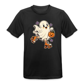 Geist auf Rollschuhen - Männer T-Shirt atmungsaktiv - Schwarz - Vorne - AI Model Male 178 light (178cm)