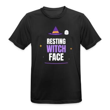 Resting Witch Face Halloween Witch Hat Ghost Funny - Männer T-Shirt atmungsaktiv - Schwarz - Vorne - AI Model Male 178 light (178cm)