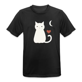Halloween Katze Herren - Männer T-Shirt atmungsaktiv - Schwarz - Vorne - AI Model Male 178 light (178cm)