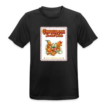 Christmas Social Club Lebkuchen Geschenke Retro - Männer T-Shirt atmungsaktiv - Schwarz - Vorne - AI Model Male 178 light (178cm)