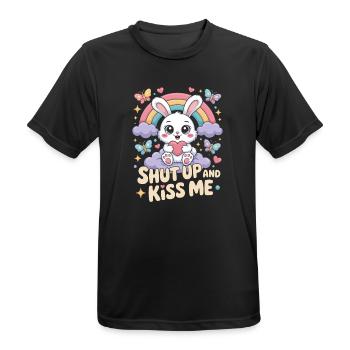 Shut Up And Kiss Me Küss Mich Einfach Valentinstag - Männer T-Shirt atmungsaktiv - Schwarz - Vorne - AI Model Male 178 light (178cm)
