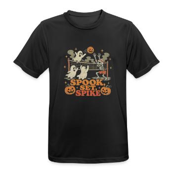 Halloween Volleyball Skelett Geist - Männer T-Shirt atmungsaktiv - Schwarz - Vorne - AI Model Male 178 light (178cm)