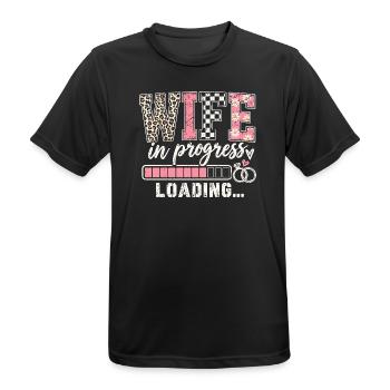 WIFE in progress Loading - Männer T-Shirt atmungsaktiv - Schwarz - Vorne - AI Model Male 178 light (178cm)