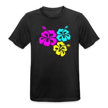 Hibiskus Hibiskusblüte hibiscus - Men's Breathable T-Shirt - black - Front - AI Model Male 178 light (178cm)