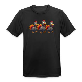 Bébé dinde de Thanksgiving - T-shirt respirant Homme - noir - Devant - AI Model Male 178 light (178cm)