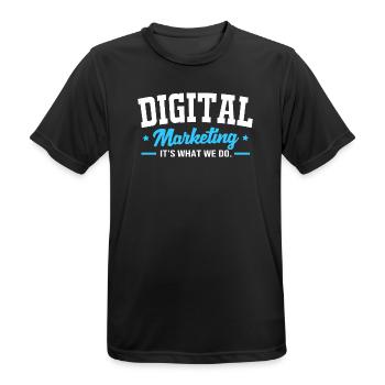 Responsable du marketing digital - T-shirt respirant Homme - noir - Devant - AI Model Male 178 light (178cm)