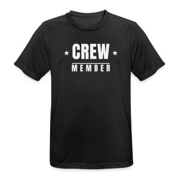 Crew Member Sterne Badge Team Staff Event Festival - Männer T-Shirt atmungsaktiv - Schwarz - Vorne - AI Model Male 178 light (178cm)