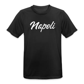 Napoli Script Schriftzug - Männer T-Shirt atmungsaktiv - Schwarz - Vorne - AI Model Male 178 light (178cm)