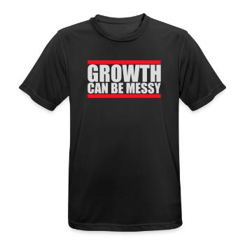 Growth Can Be Messy Personal Growth Quote Logo - Men's Breathable T-Shirt - black - Front - AI Model Male 178 light (178cm)