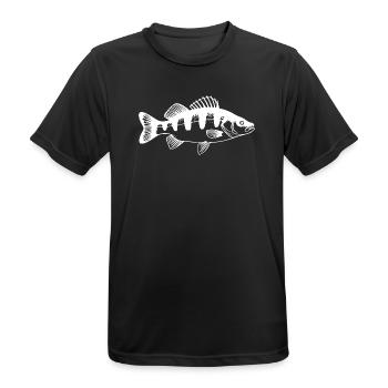 Angler Barsch Fisch Angeln Geschenk Angelsport - Männer T-Shirt atmungsaktiv - Schwarz - Vorne - AI Model Male 178 light (178cm)