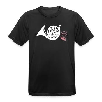 Waldhorn Hornist - Männer T-Shirt atmungsaktiv - Schwarz - Vorne - AI Model Male 178 light (178cm)