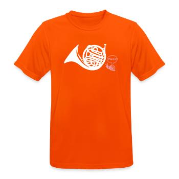 Waldhorn Hornist - Männer T-Shirt atmungsaktiv - Neonorange - Vorne - AI Model Male 185 dark (185cm)