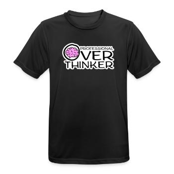 Professional Overthinker Lustig Grübeln Angst Logo - Männer T-Shirt atmungsaktiv - Schwarz - Vorne - AI Model Male 178 light (178cm)