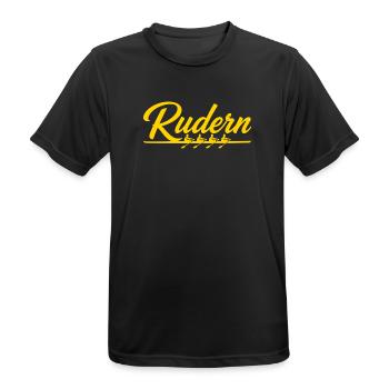 Rudern - Rennvierer - Ruderer - Ruderin - Regatta - Männer T-Shirt atmungsaktiv - Schwarz - Vorne - AI Model Male 178 light (178cm)