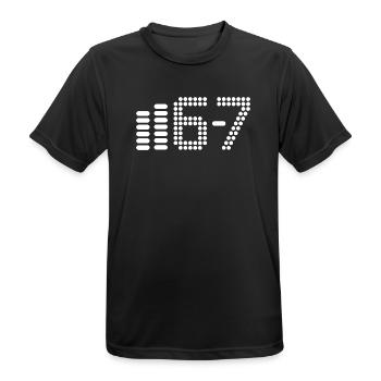 67 - Männer T-Shirt atmungsaktiv - Schwarz - Vorne - AI Model Male 178 light (178cm)