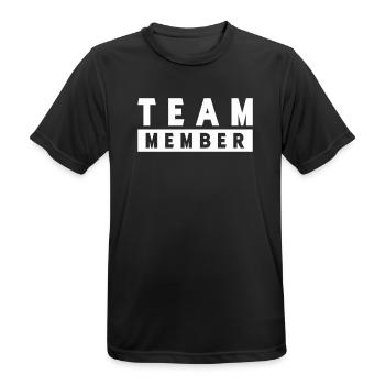Team Member - Men's Breathable T-Shirt - black - Front - AI Model Male 178 light (178cm)
