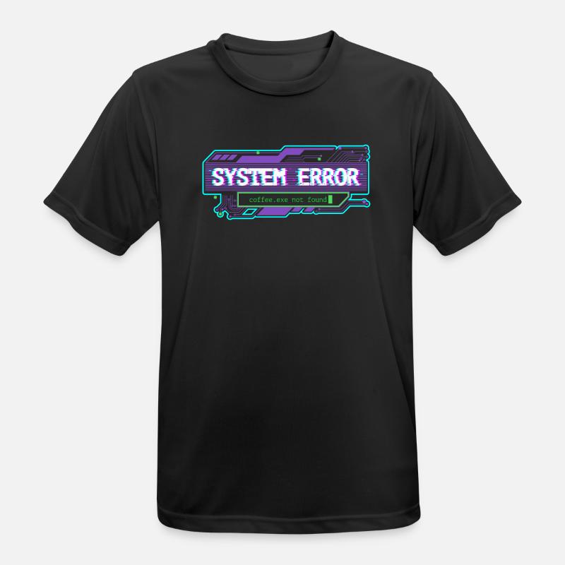 System Error – coffee.exe not found - Men's Breathable T-Shirt - black