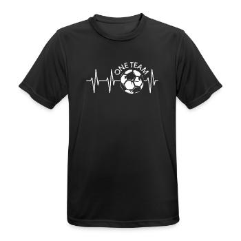 pulse ball heartbeat one team team club - Men's Breathable T-Shirt - black - Front - AI Model Male 178 light (178cm)