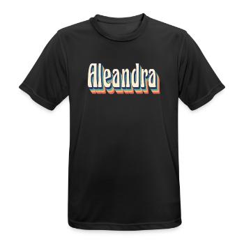 Aleandra t-shirt rétro vintage t-shirt cadeau - T-shirt respirant Homme - noir - Devant - AI Model Male 178 light (178cm)