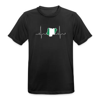 Nigeria Herzschlag - Männer T-Shirt atmungsaktiv - Schwarz - Vorne - AI Model Male 178 light (178cm)