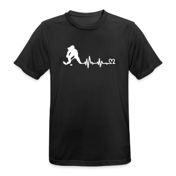 Eishockey Eishockeyspielerin - Männer T-Shirt atmungsaktiv - Schwarz - Vorne - AI Model Male 178 light (178cm)