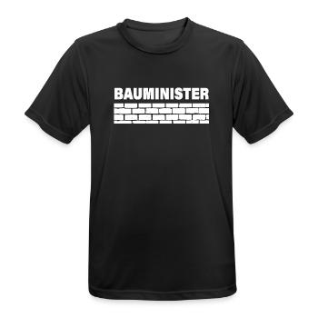 BAUMINISTER - Männer T-Shirt atmungsaktiv - Schwarz - Vorne - AI Model Male 178 light (178cm)
