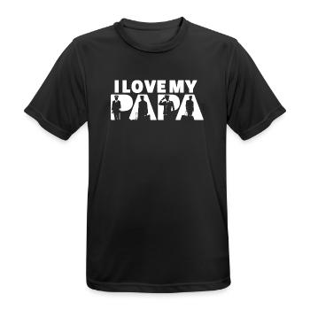 J’aime mon papa pilote aviation paternité pilote papa - T-shirt respirant Homme - noir - Devant - AI Model Male 178 light (178cm)