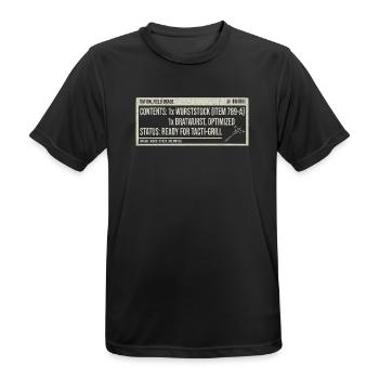 Humour Bratwurst Label Vintage - T-shirt respirant Homme - noir - Devant - AI Model Male 178 light (178cm)