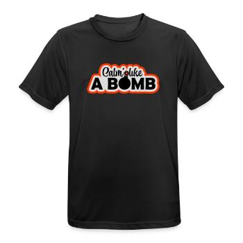 Calme comme une bombe Paradoxe Ironie Humour Blague explosive - T-shirt respirant Homme - noir - Devant - AI Model Male 178 light (178cm)
