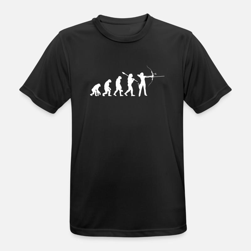 Evolution der Bogenschießfrau Bogenjägerin Sportgeschenk - Männer T-Shirt atmungsaktiv - Schwarz