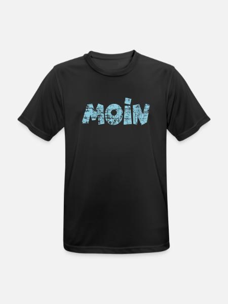 Moin (Vintage Hellblau) Norddeutscher Gruß - Männer T-Shirt atmungsaktiv - Schwarz
