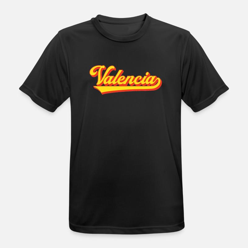 Valencia Script Logo - Men's Breathable T-Shirt - black