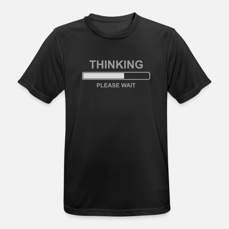 Thinking Please Wait Shirt – Funny Loading Bar - Männer T-Shirt atmungsaktiv - Schwarz