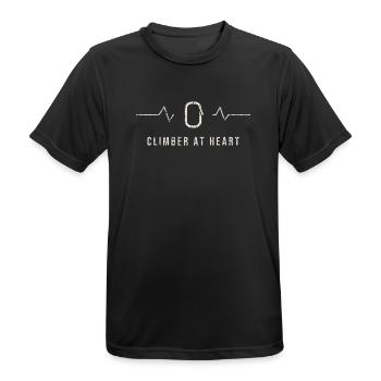 Grimpeur au cœur battement de cœur - T-shirt respirant Homme - noir - Devant - AI Model Male 178 light (178cm)