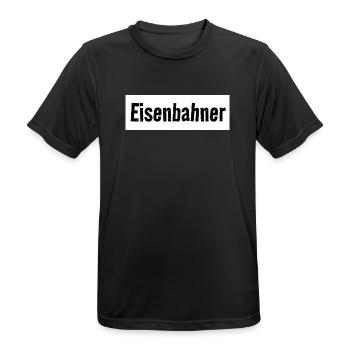 Railroad Fan Train Rails Lover - Men's Breathable T-Shirt - black - Front - AI Model Male 178 light (178cm)