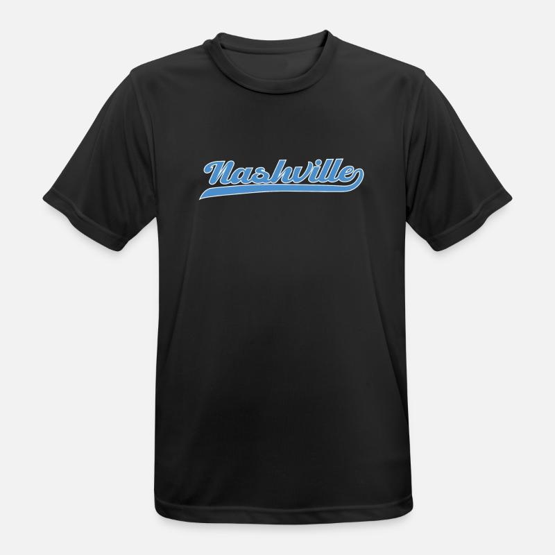 Nashville Script with Swing Line - Men's Breathable T-Shirt - black