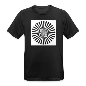Illusion d’optique radiale - T-shirt respirant Homme - noir - Devant - AI Model Male 178 light (178cm)