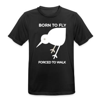 Geboren zum Fliegen Gezwungen Zu Gehen - Männer T-Shirt atmungsaktiv - Schwarz - Vorne - AI Model Male 178 light (178cm)