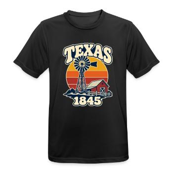 Texas Vintage Windmühle & Bauernhof 1845 - Männer T-Shirt atmungsaktiv - Schwarz - Vorne - AI Model Male 178 light (178cm)