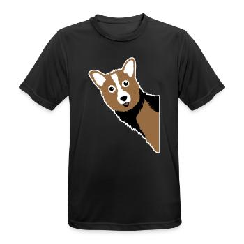 Corgi-Kuckuck – Perfekte für jeden Hundebesitzer - Männer T-Shirt atmungsaktiv - Schwarz - Vorne - AI Model Male 178 light (178cm)